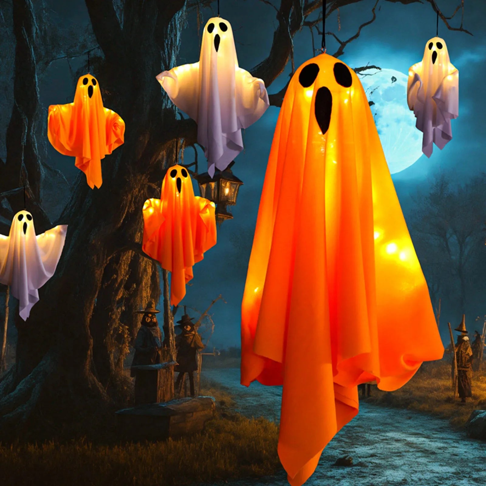 🔥Halloween Pre Sale 50% OFF – 👻 Light-Up Hanging Ghosts