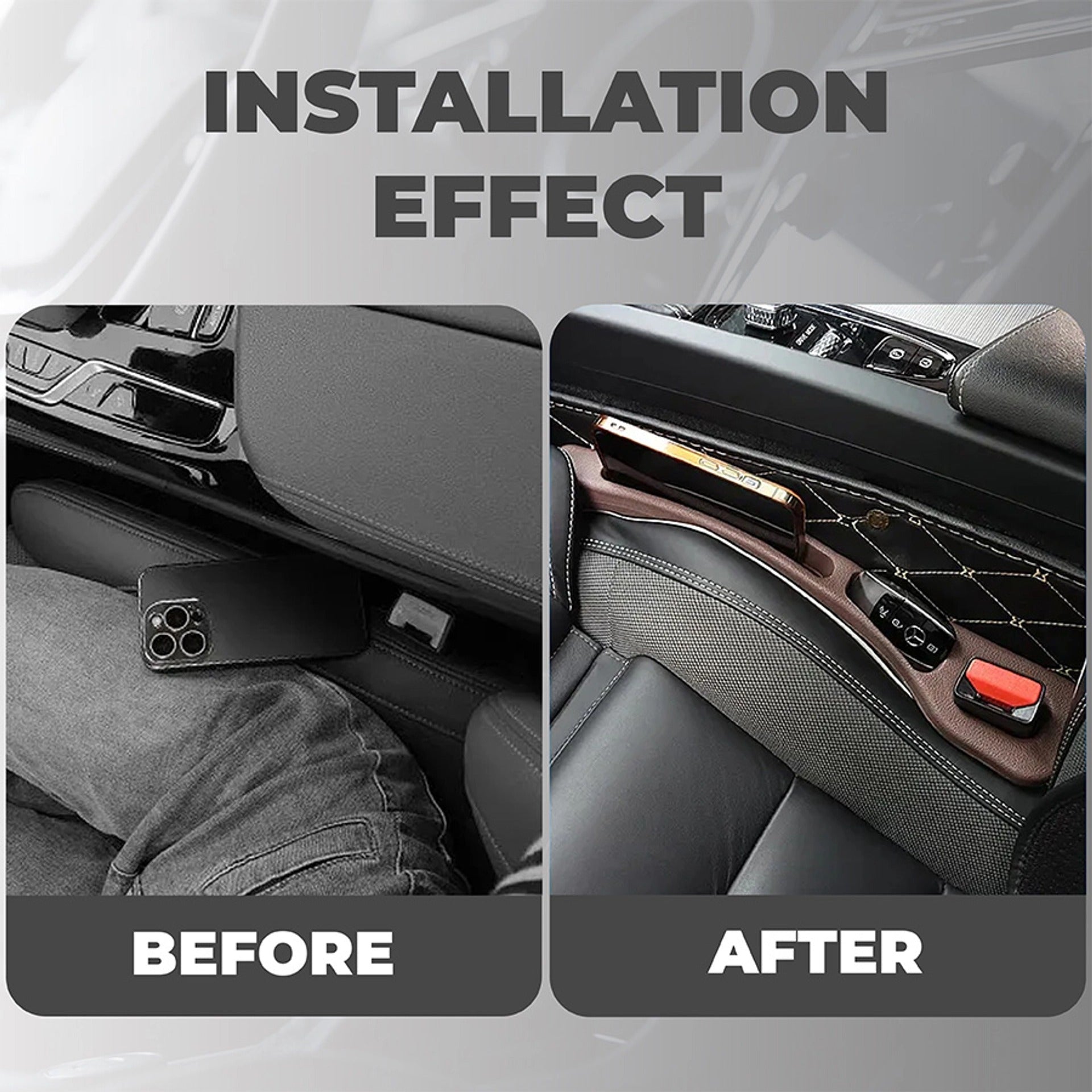 🔥Last Day 50% OFF🔥Universal Car Seat Gap Filler Strip – Anti-Drop Pad with Seatbelt Slot